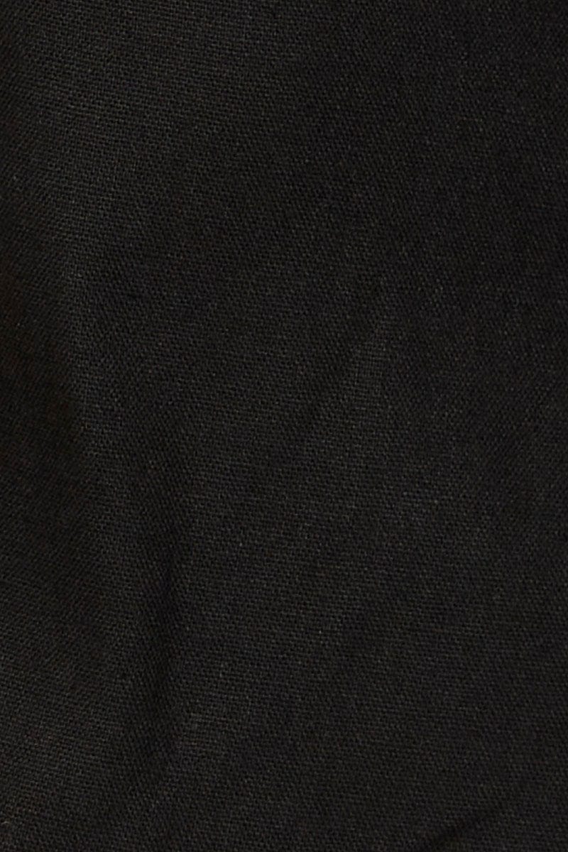 SEMI CROP Black Singlet Top Sleeveless Crop Linen for Women by Ally