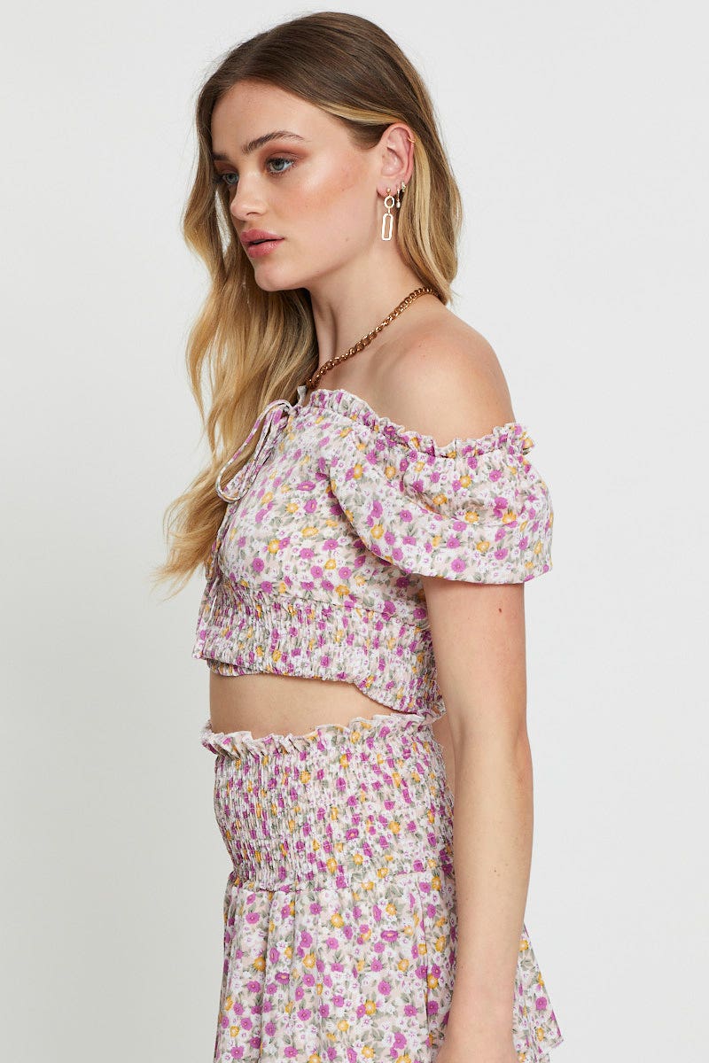 SEMI CROP Print Crop Top Sleeveless for Women by Ally