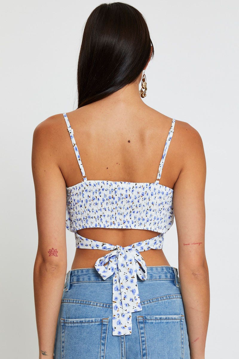 SEMI CROP Print Singlet Sleeveless Crop for Women by Ally