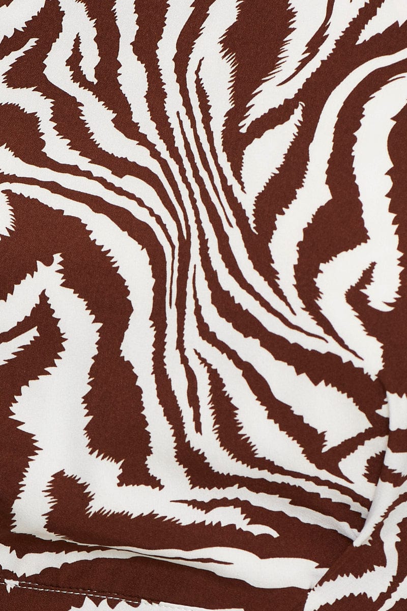 SEMI CROP Print Sleeveless Zebra High Neck Crop Top for Women by Ally