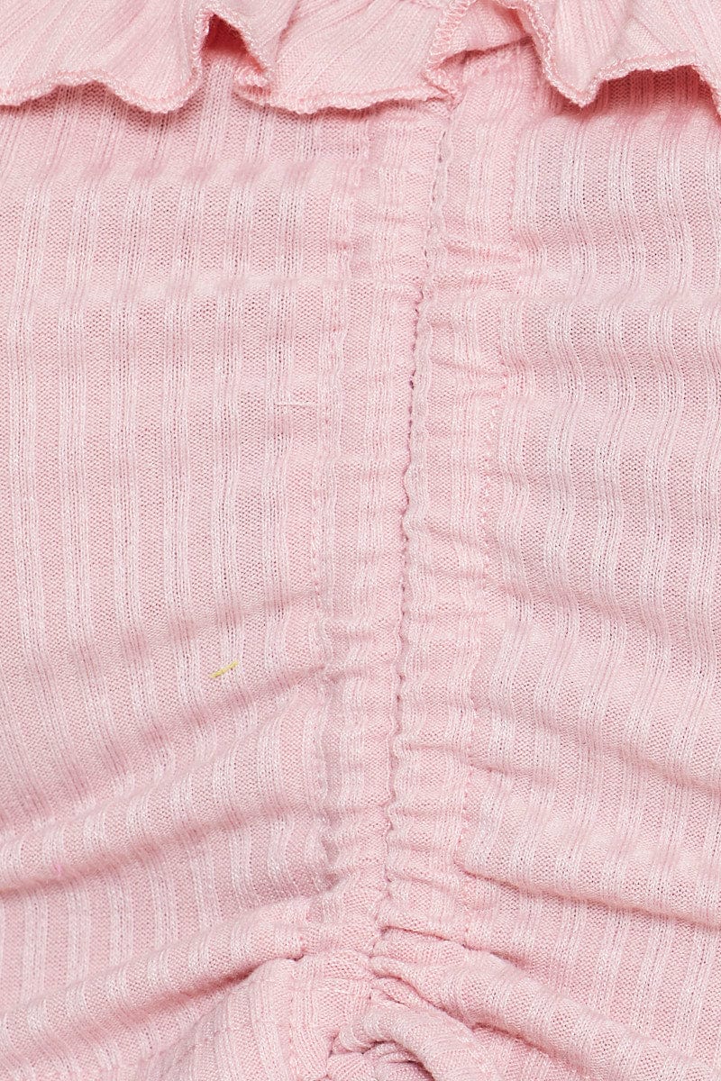 Women’s Pink Frill Detail Top Crop | Ally Fashion