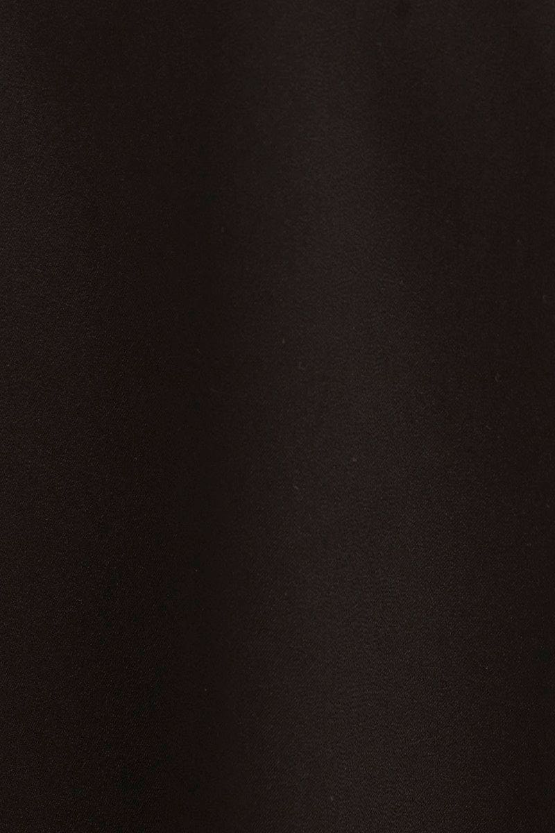 SHIRT Black Short Sleeve Button Shirt for Women by Ally