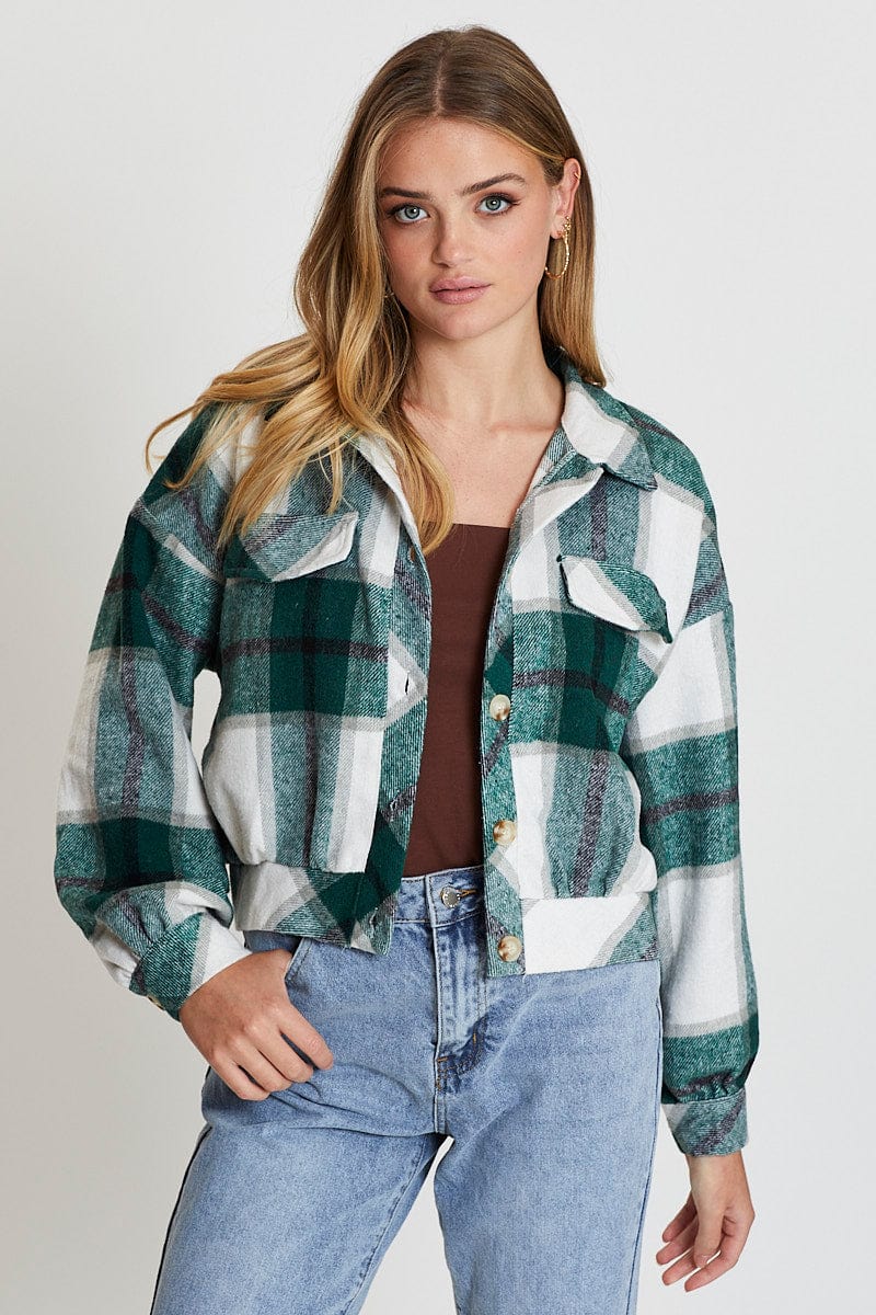 SHIRT Check Shirt Top Long Sleeve for Women by Ally