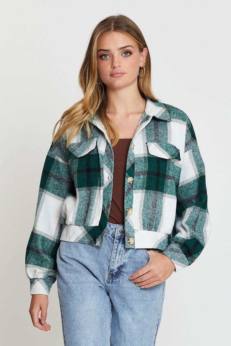 SHIRT Check Shirt Top Long Sleeve for Women by Ally