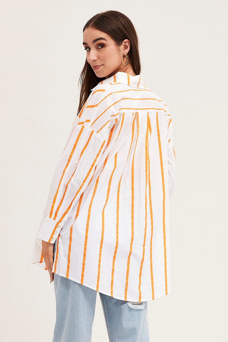 SHIRT Stripe Long Sleeve Button Up Shirt for Women by Ally