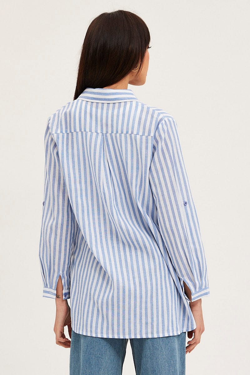 SHIRT Stripe Shirt Top Long Sleeve for Women by Ally
