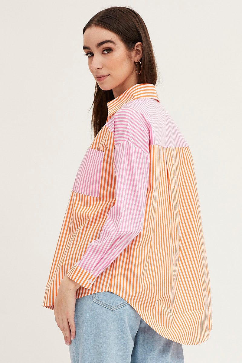 SHIRT Stripe Shirt Top Long Sleeve for Women by Ally