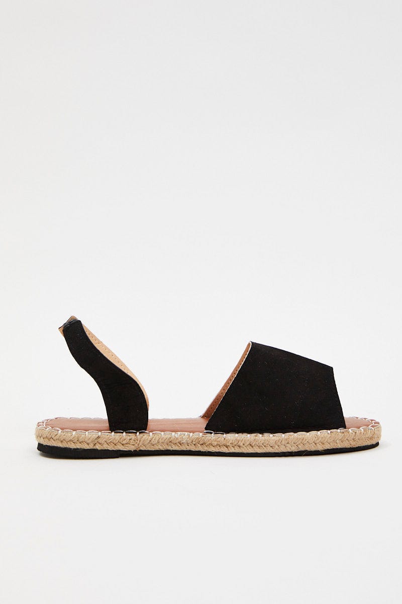 SHOES Black Strap Detail Espadrilles for Women by Ally