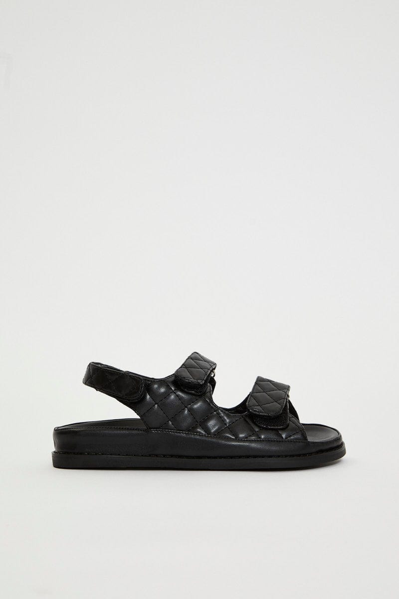 SHOES Black Strap Sandal for Women by Ally