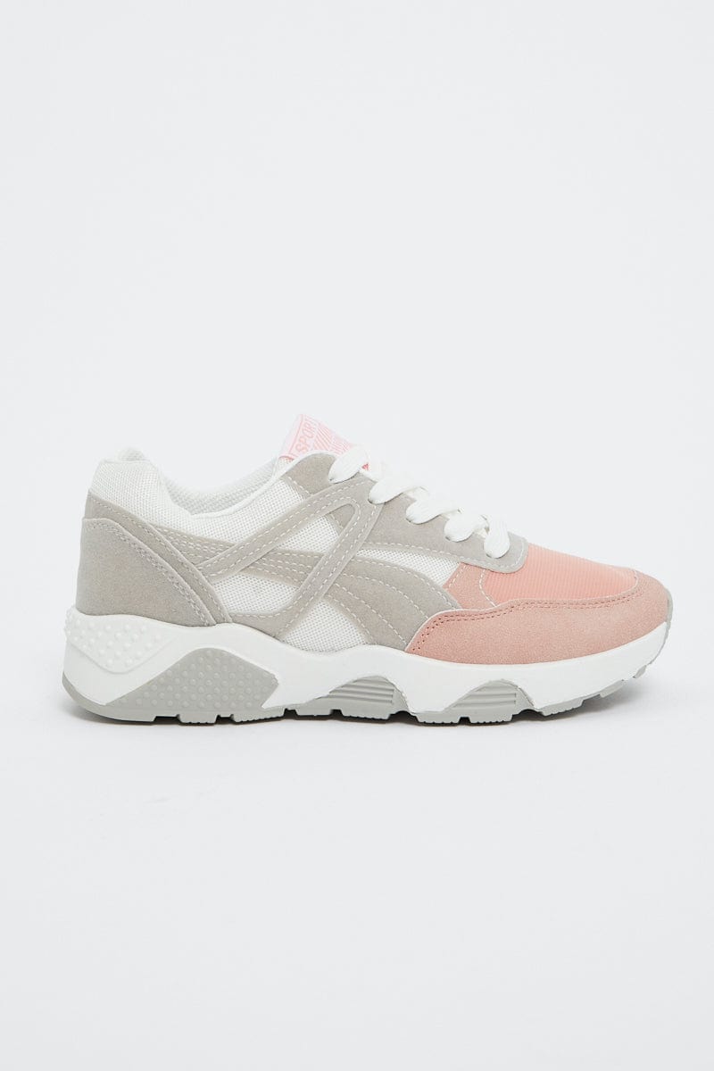 SHOES Pink Colourblock Sneakers for Women by Ally
