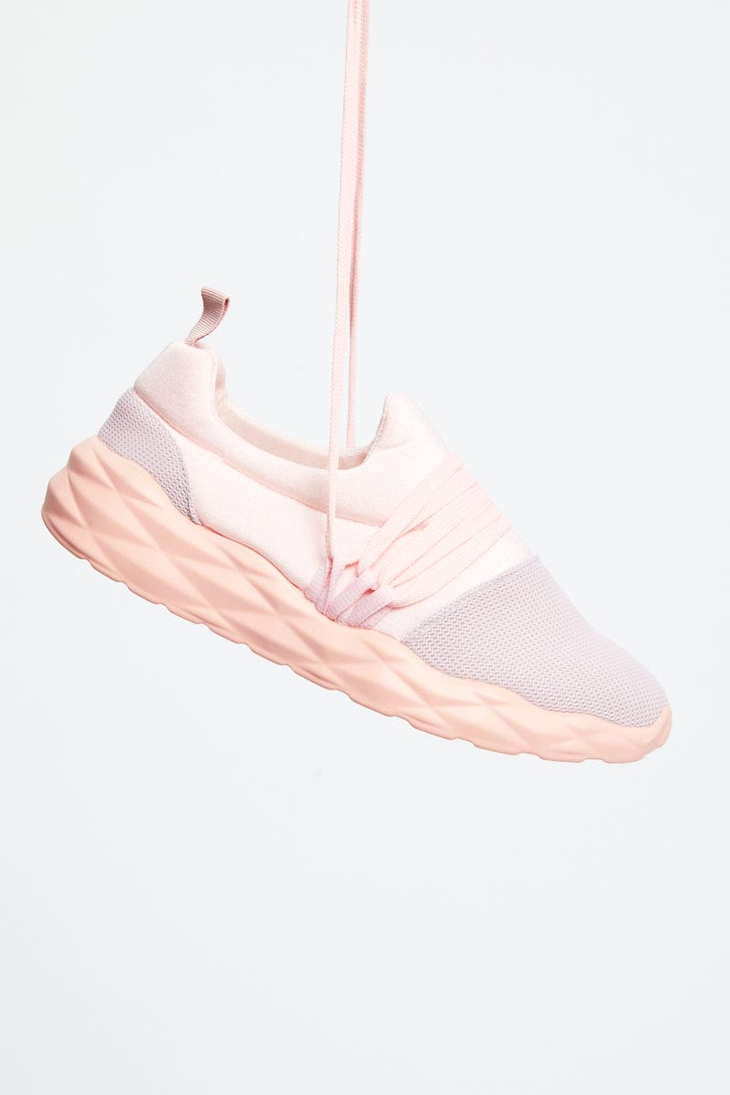 SHOES Pink Strap Detail Sneakers for Women by Ally