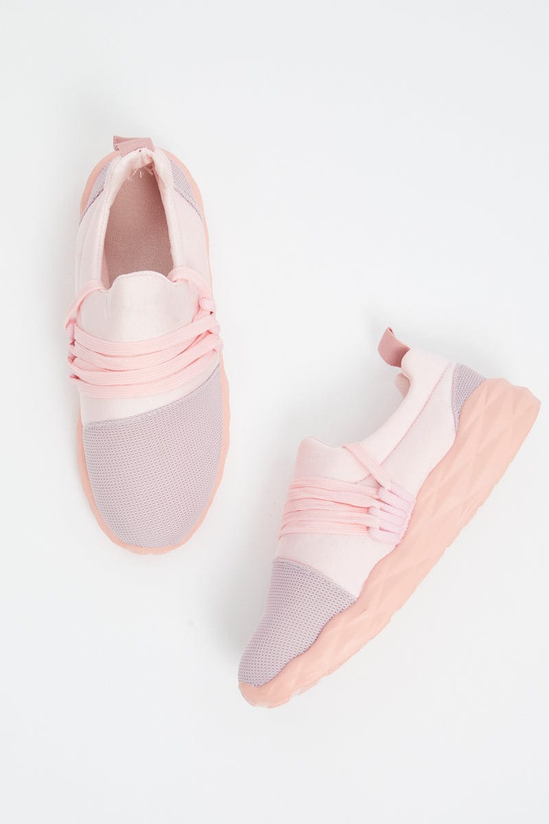 SHOES Pink Strap Detail Sneakers for Women by Ally
