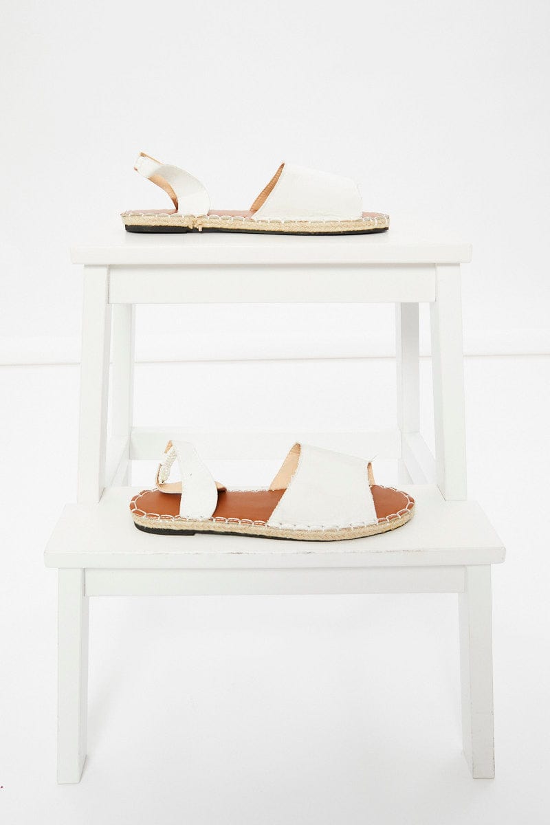 SHOES White Strap Detail Espadrilles for Women by Ally