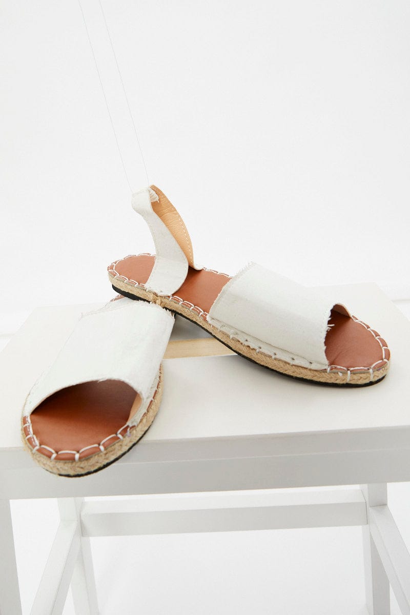 SHOES White Strap Detail Espadrilles for Women by Ally