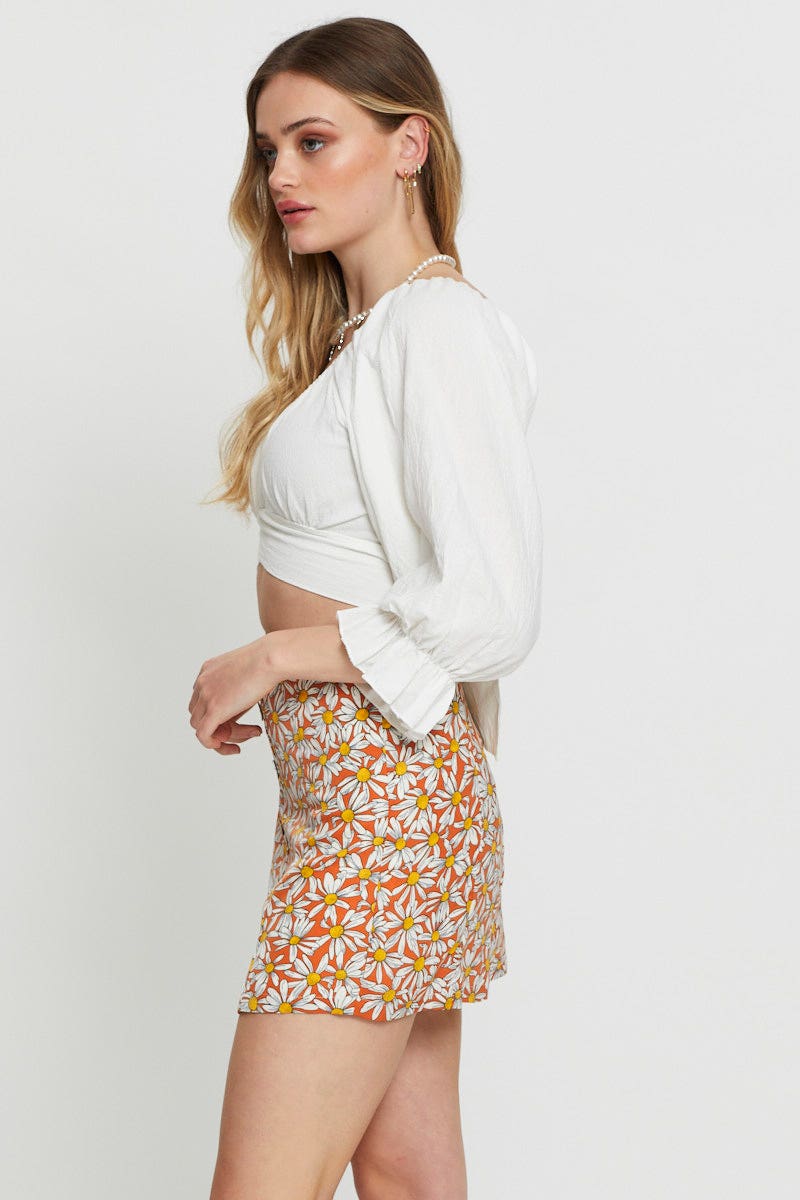 SHORT A LINE Print A Line Skirt for Women by Ally