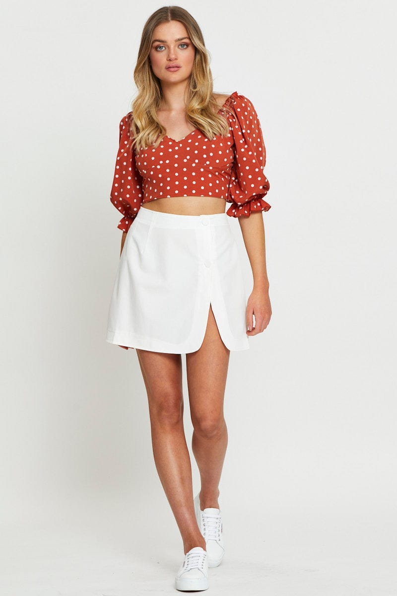 Women’s White High Waist Linen Front Slit | Ally Fashion