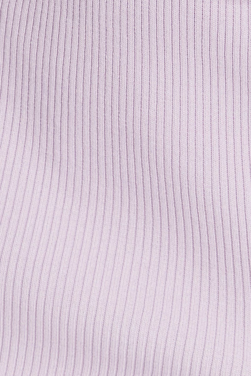 SHORT BODYCON Purple Knit Slit Mini Skirt for Women by Ally