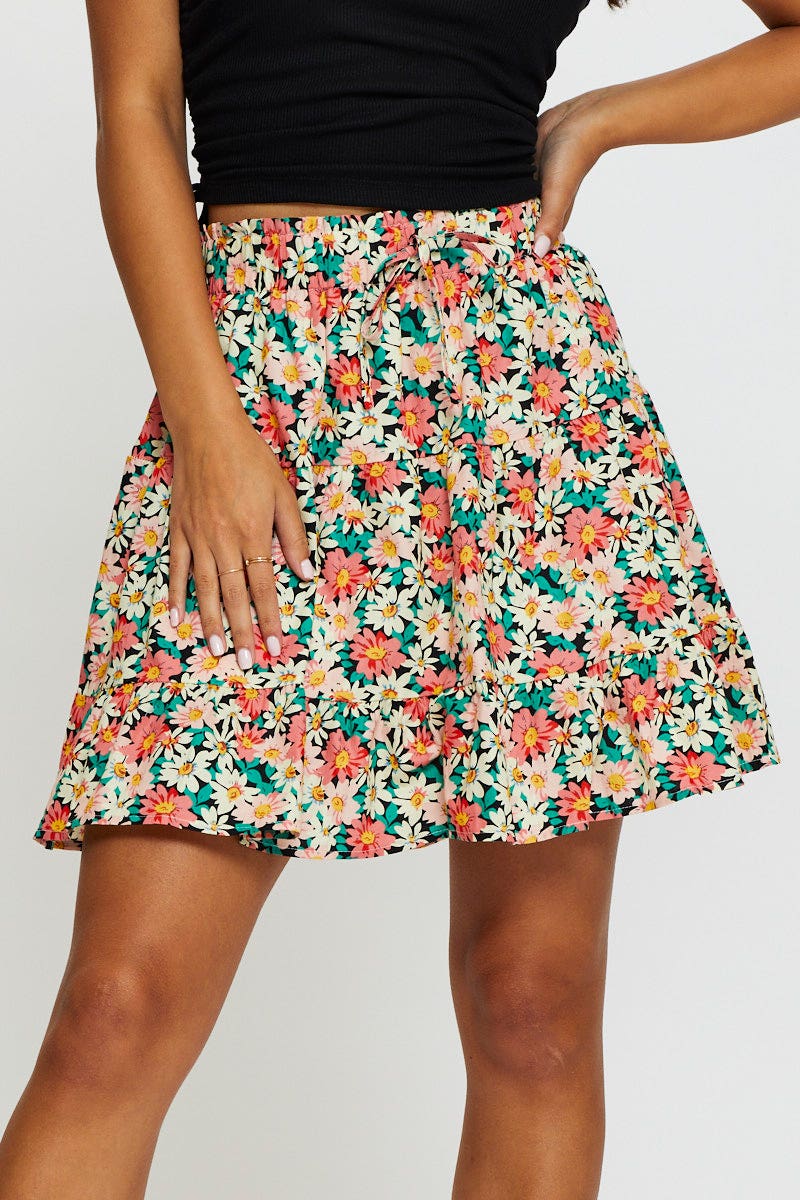 SHORT MW SKATER Print Skater Skirt for Women by Ally