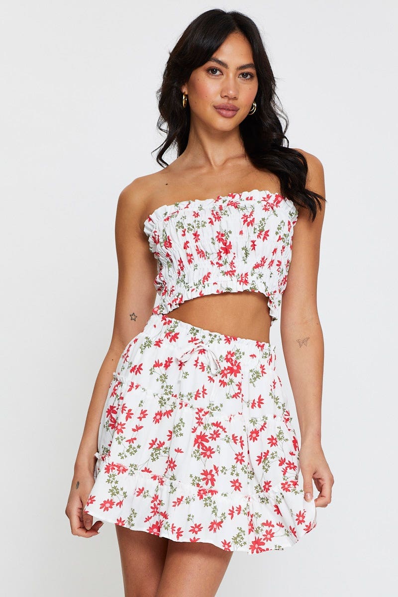 SHORT MW SKATER Print Skater Skirt for Women by Ally