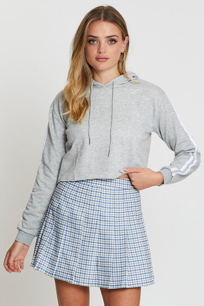 short-skater-check-pleated-