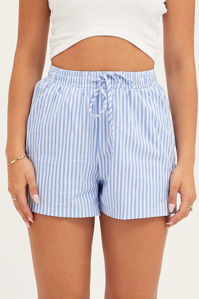 SHORTS Stripe Mini Shorts High Rise for Women by Ally