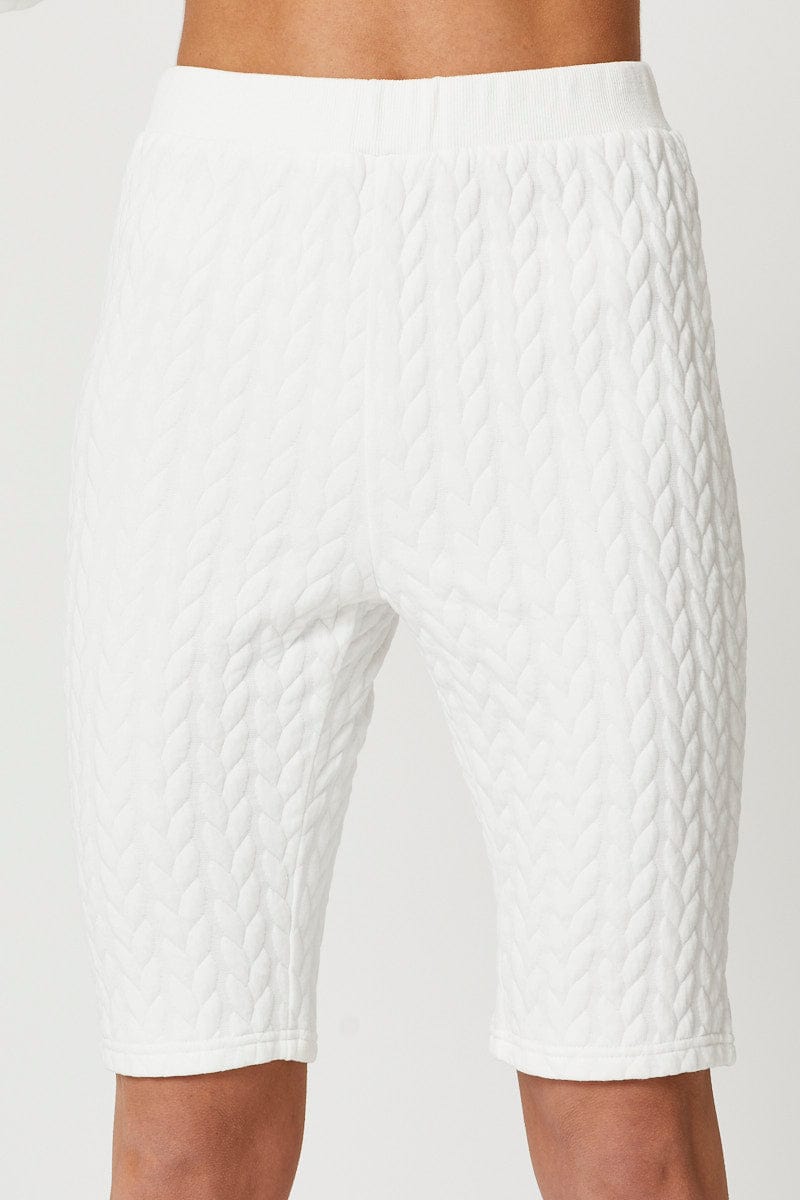 SHORTS White Cycling Shorts for Women by Ally
