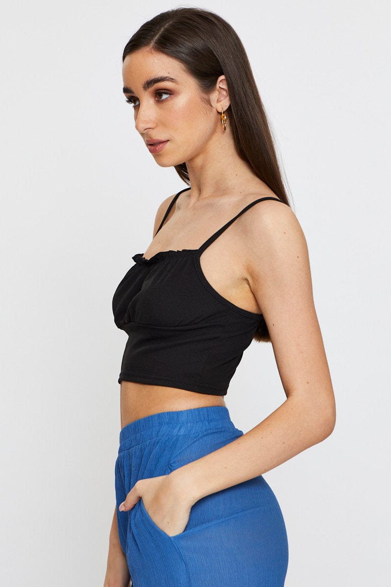 SINGLET CROP Black Crop Top for Women by Ally