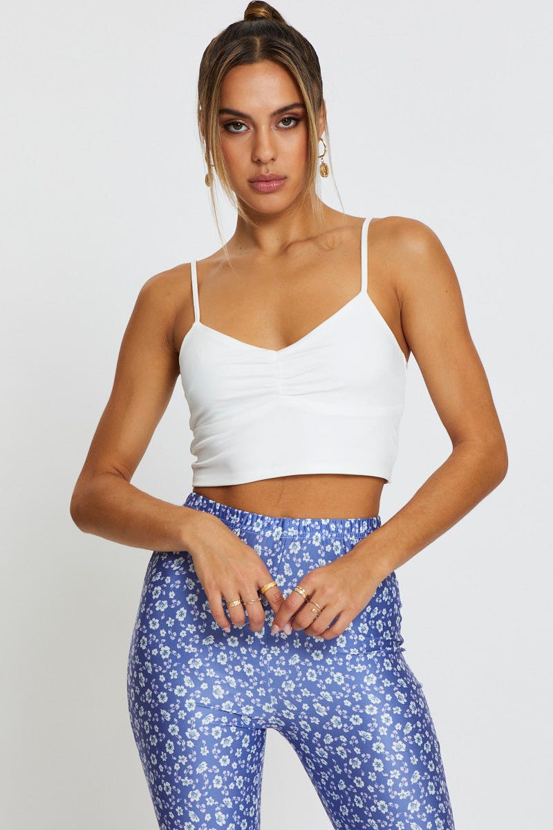 SINGLET CROP White Crop Top for Women by Ally