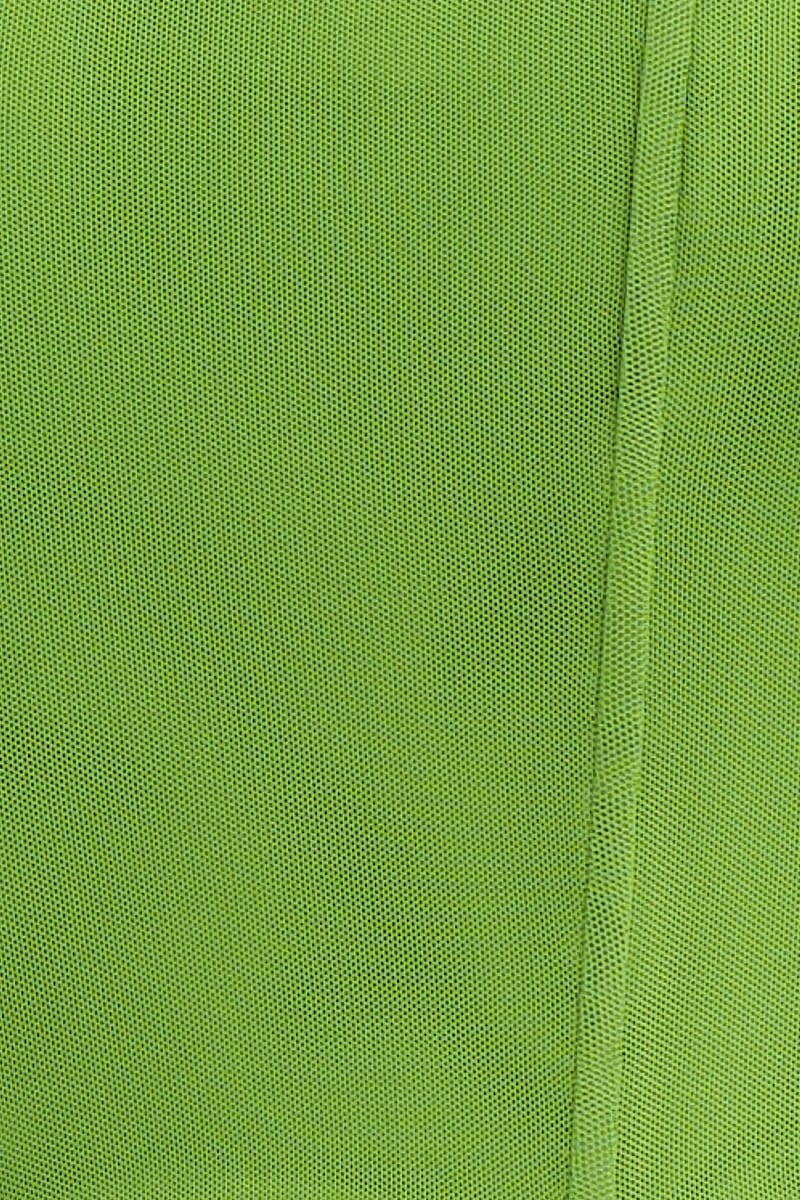 SINGLET Green Mesh Sleeveless Corset Detail Singlet Top for Women by Ally