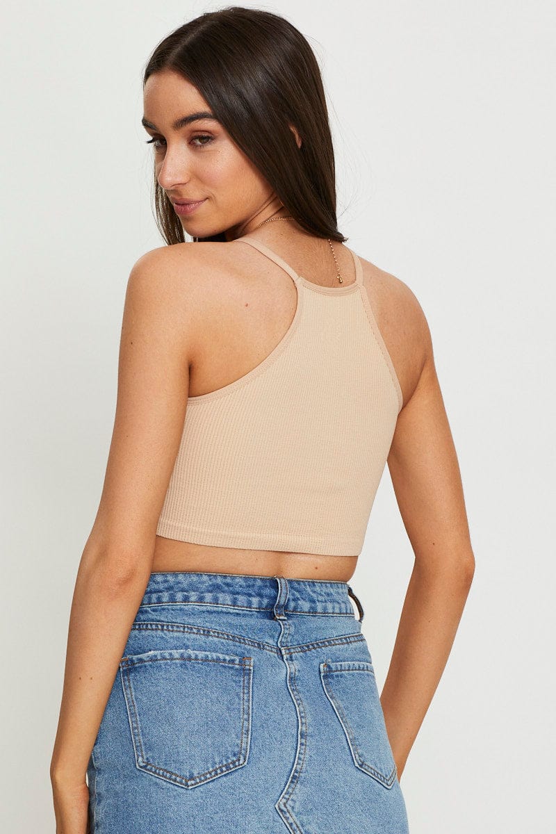 SINGLET Nude Rib Top Seamless Crop for Women by Ally