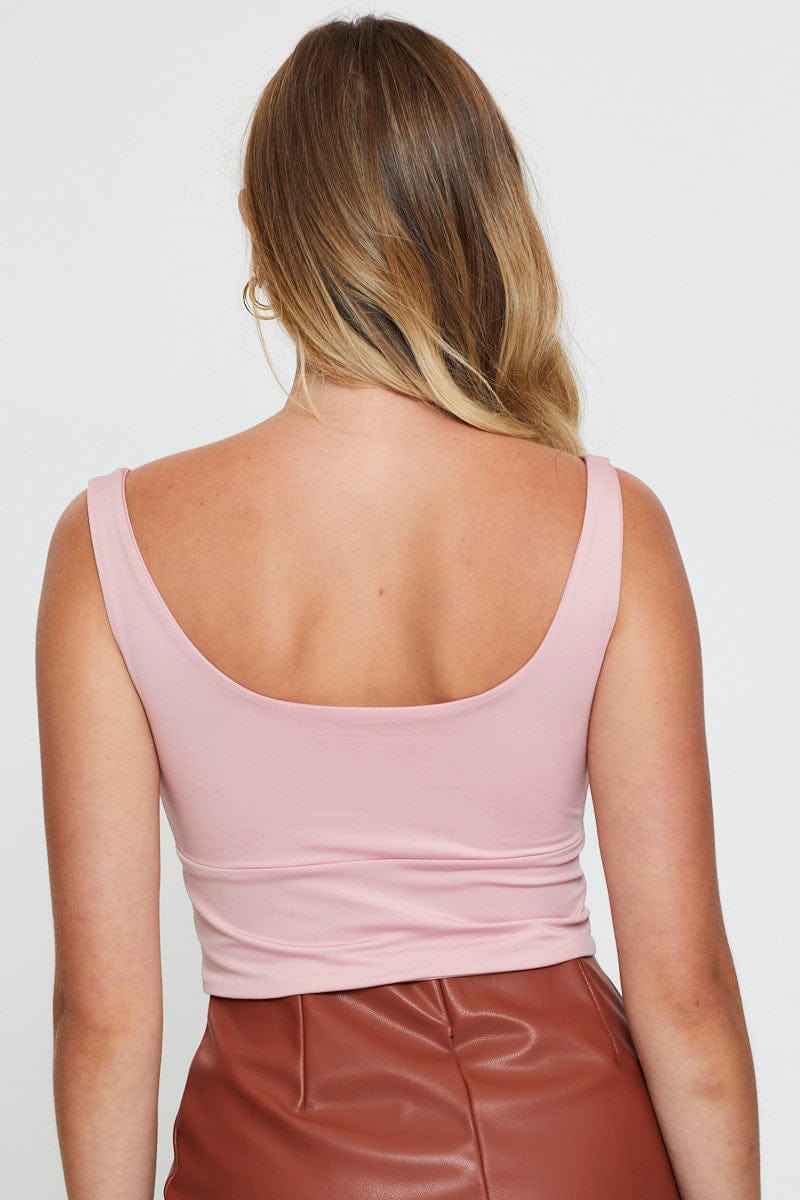 SINGLET Pink Crop Top for Women by Ally