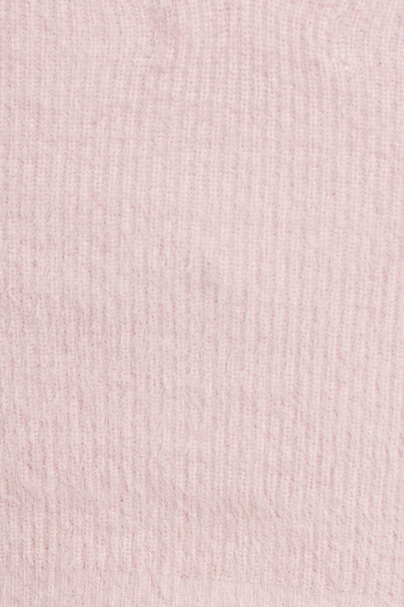 SINGLET Pink Fluffy Knit Top for Women by Ally