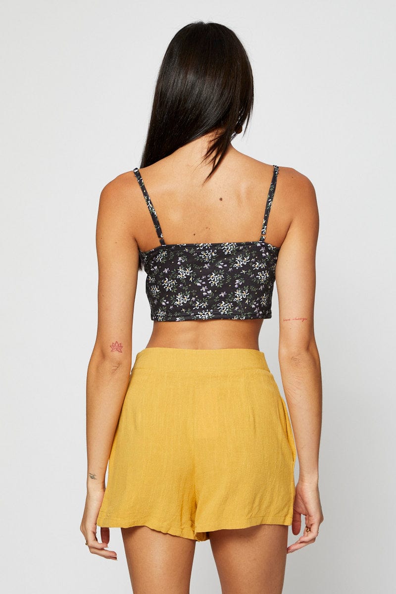 SINGLET SEMI CROP Print Crop Top for Women by Ally