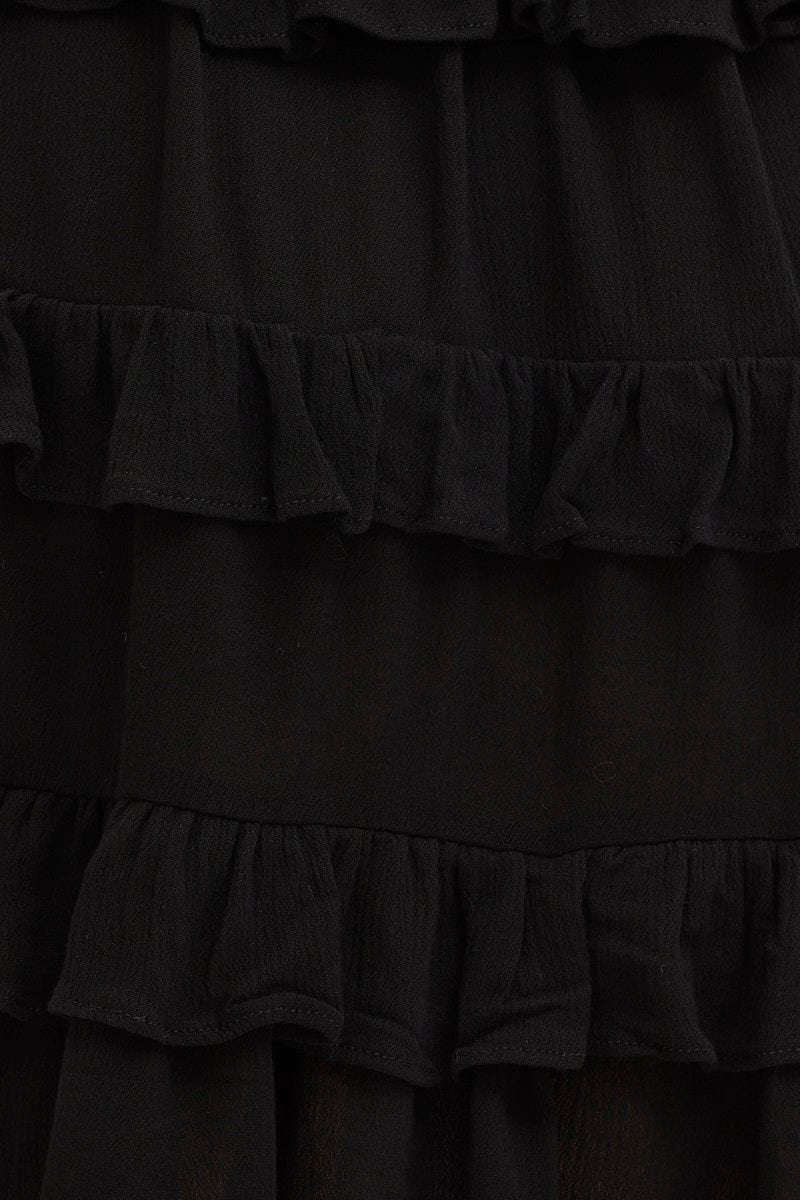 SKATER DRESS Black Mini Dress One Shoulder Sleeveless for Women by Ally