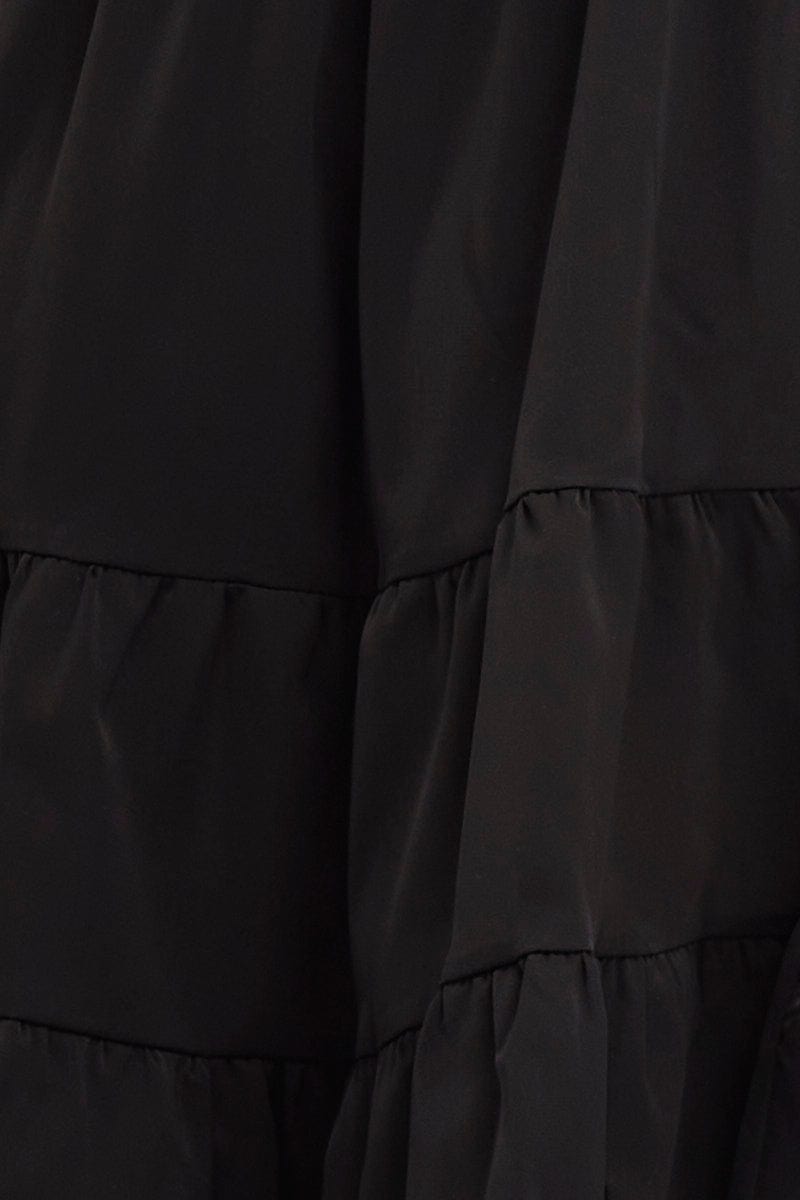 Women’s Black Shirred Dress Long Sleeve Mini | Ally Fashion