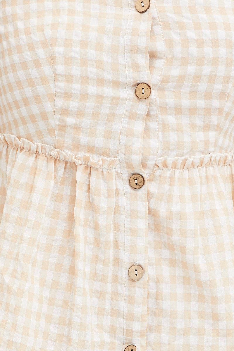 SKATER DRESS Check Tiered Dress Short Sleeve Mini for Women by Ally