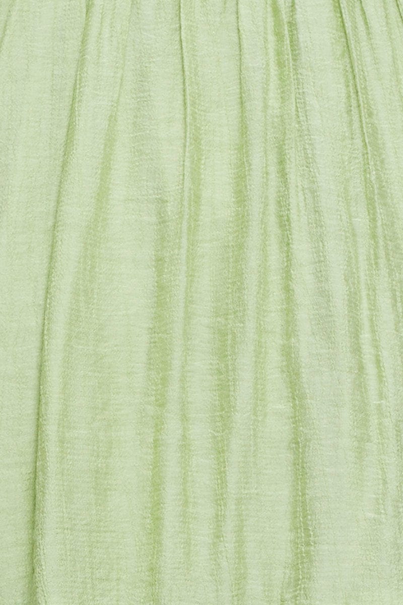 SKATER DRESS Green Dress Short Sleeve Mini for Women by Ally