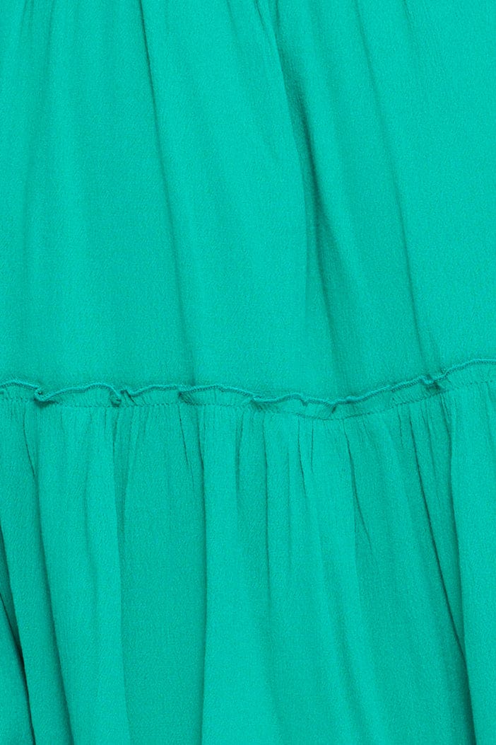 SKATER DRESS Green Mini Dress Off Shoulder Linen for Women by Ally