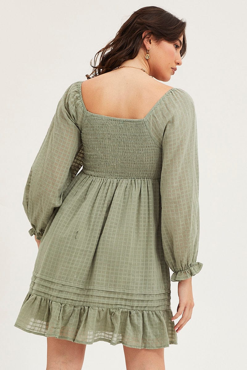 slim fit dress slacks Women's Green Smock Dress Long Sleeve Mini slim fit dress slacks Women's Green Smock Dress Long Sleeve Mini