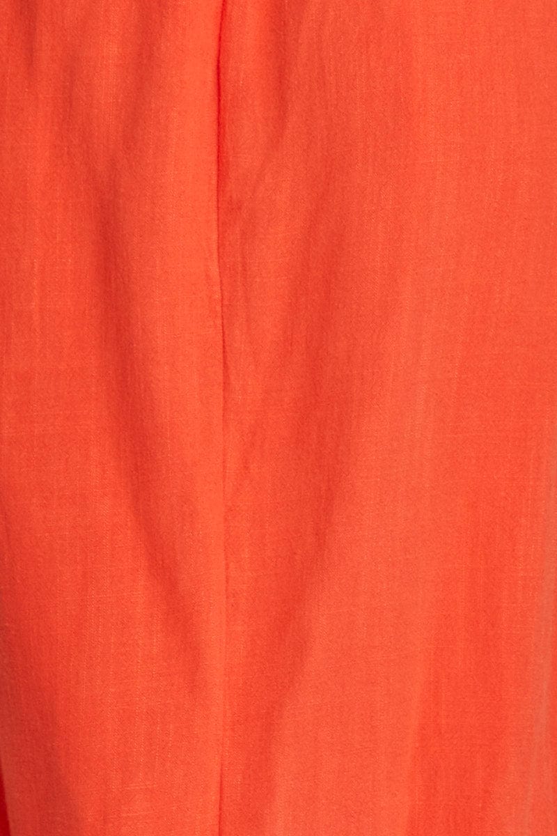 SKATER DRESS Orange Midi Dress Sleeveless for Women by Ally