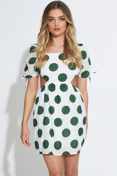 polka dot mini dress short sleeve Women's Polka Dot Mini Dress Short Sleeve