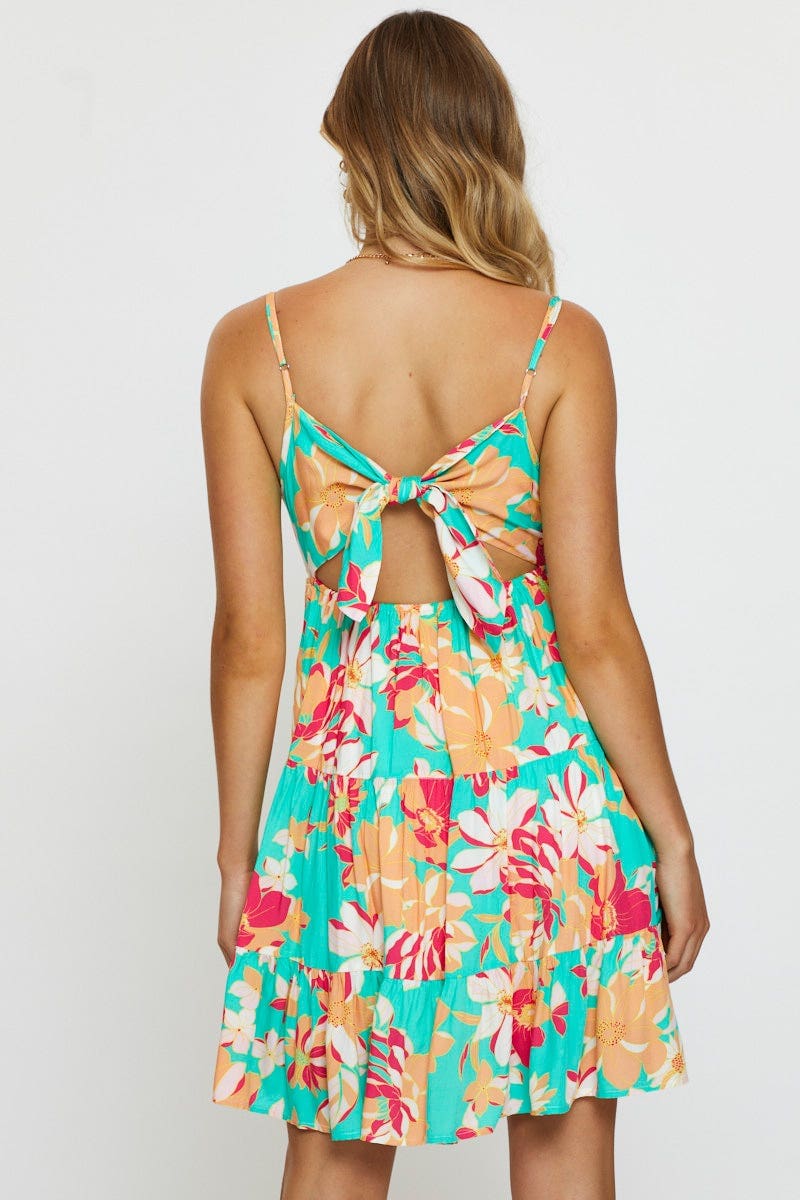 SKATER DRESS Print Mini Dress Sleeveless for Women by Ally