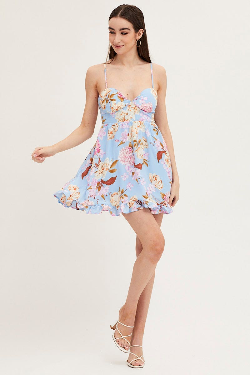 SKATER DRESS Print Mini Dress Sleeveless for Women by Ally