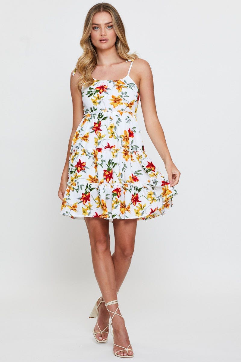 SKATER DRESS Print Mini Dress Sleeveless Sweetheart Neckline for Women by Ally