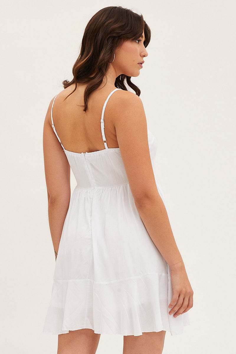 SKATER DRESS White Chiffon Skater Dress for Women by Ally