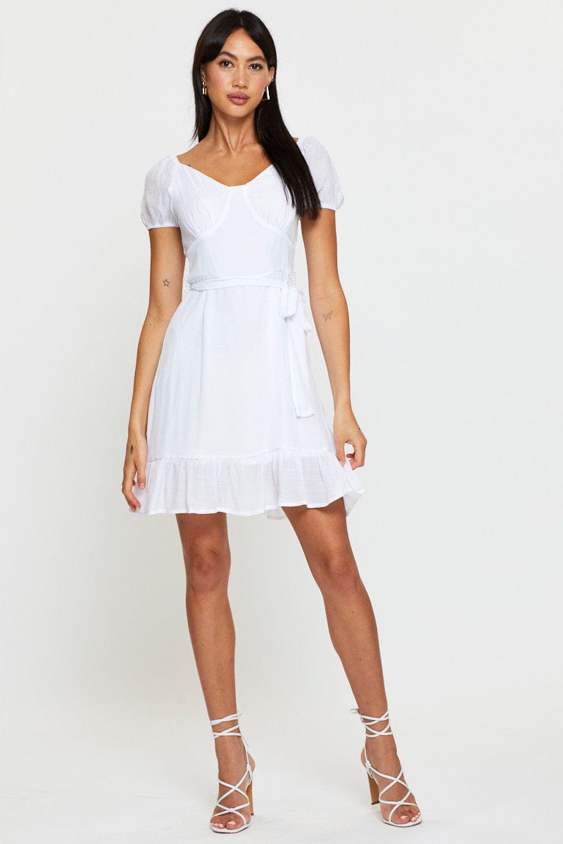 Women’s White Mini Dress Short Sleeve | Ally Fashion