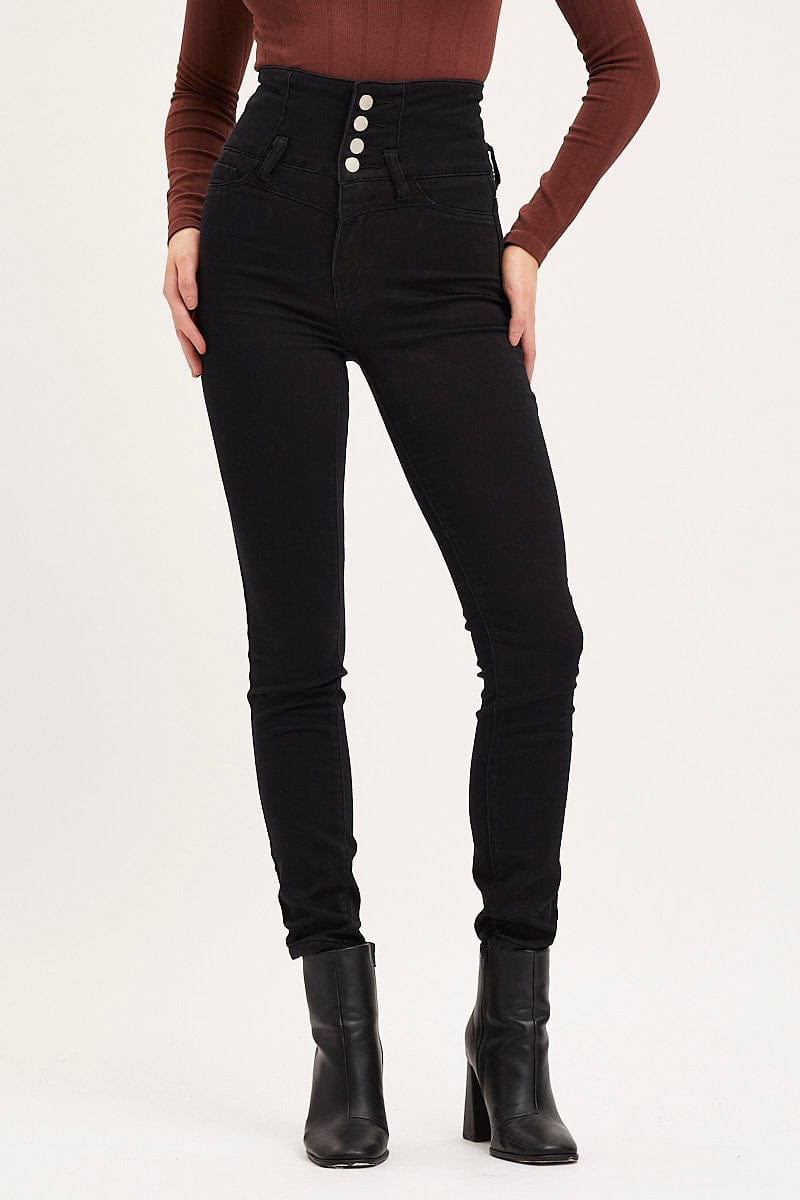 Women’s Black Skinny Denim Jeans High Rise | Ally Fashion