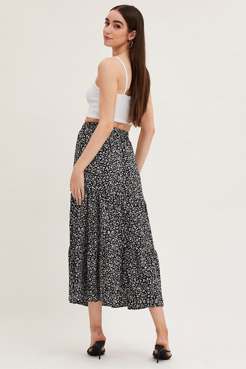 Print Maxi Skirt High Rise for Ally Fashion