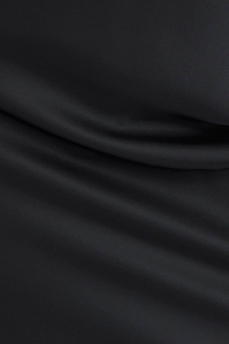 Black Slip Skirt Maxi Satin for Ally Fashion