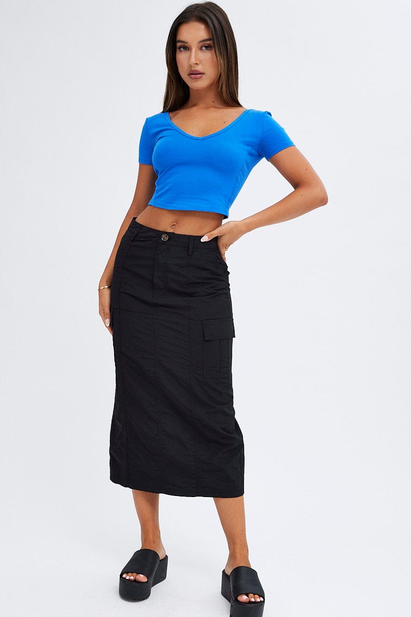 Black Cargo Skirt High Rise for Ally Fashion